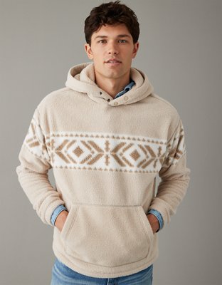 Men's sherpa hot sale pullover hoodie