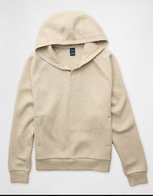 AE Active Hoodie con Cuello Henley de Piqué