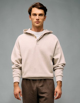 AE Active Hoodie con Cuello Henley de Piqué