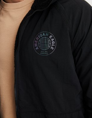 Мужские куртки American Eagle AE Reversible Sherpa Zip-Up Jacket — фото 5