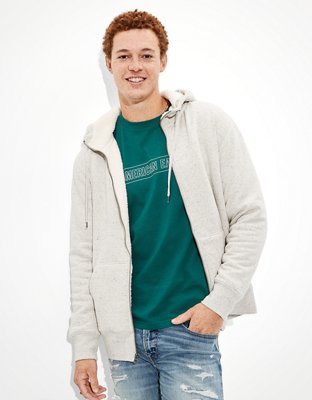 AE Cozy Sherpa Lined Fleece Zip-Up Hoodie