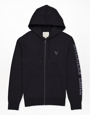 ae fleece graphic zip up hoodie