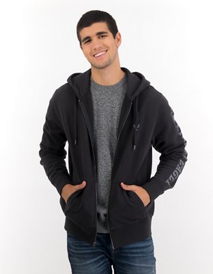 ae fleece graphic zip up hoodie