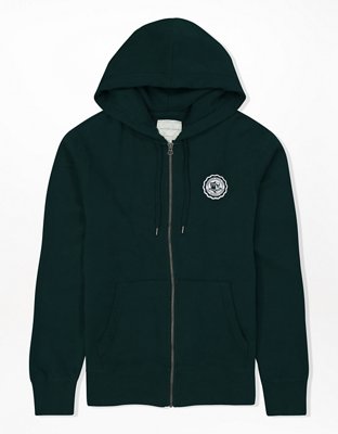 ae fleece graphic zip up hoodie