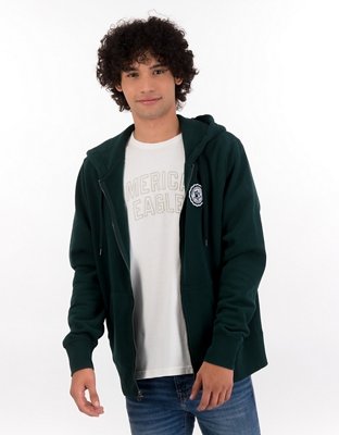ae fleece graphic zip up hoodie