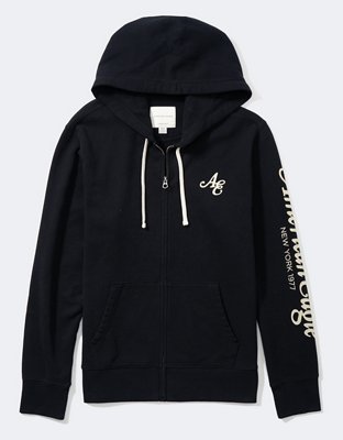 AE Logo Graphic Zip-Up Hoodie