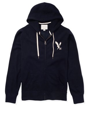 AE Logo Graphic Zip-Up Hoodie