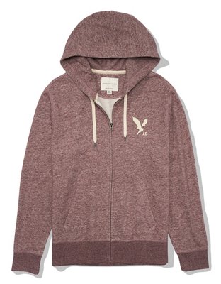 AE Hoodie moteada con cierre y gráfico