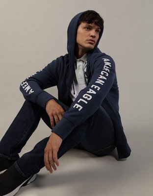 AE Hoodie Super Suave con Cierre y Gráfico