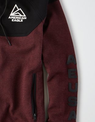 AE Mixed Fabric Zip-Up Hoodie