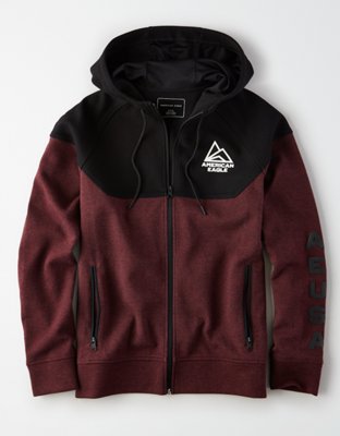 AE Mixed Fabric Zip-Up Hoodie