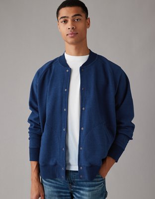 Мужские куртки American Eagle AE Fleece Baseball Shirt Jacket — фото 5