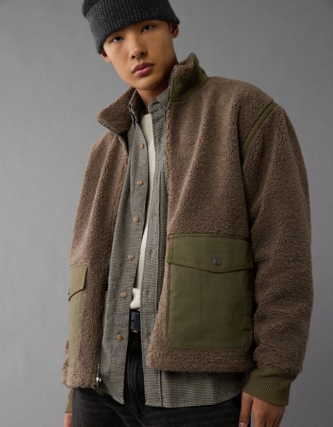 Мужские куртки American Eagle AE Zip-Up Sherpa Jacket