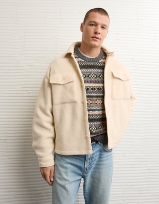 Veste-chemise en molleton de tissu-laine AE