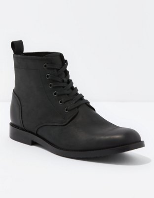 American Eagle Outfitters Black Moc Toe Lace-Up Boots American Eagle Black Leather Moc Toe Boots - Men main image 3