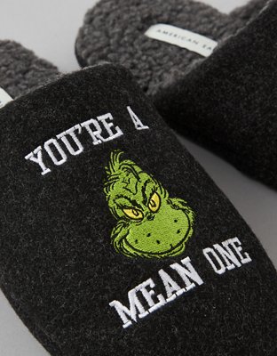 AE Holiday Grinch Fleece Slipper