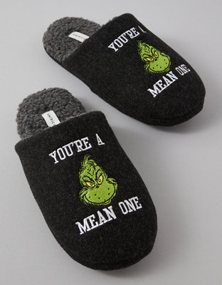 AE Holiday Grinch Fleece Slipper