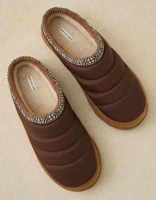 AE Faux Suede Puffer Slipper