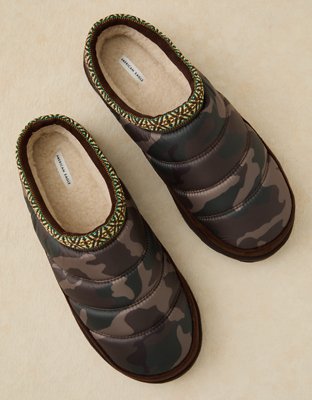 AE Faux Suede Puffer Slipper