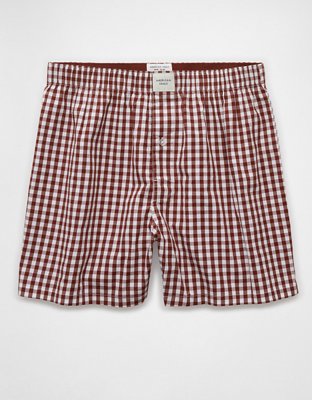 AEO Mens Plaid Stretch Boxer Short