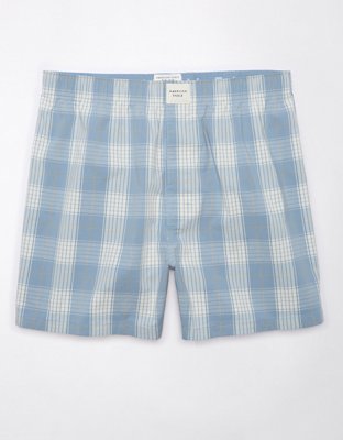 Stretch checked cotton boxer shorts