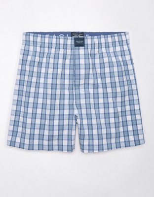 Ralph Lauren Elastic Waistband Plaid Woven Boxer in Blue for Men