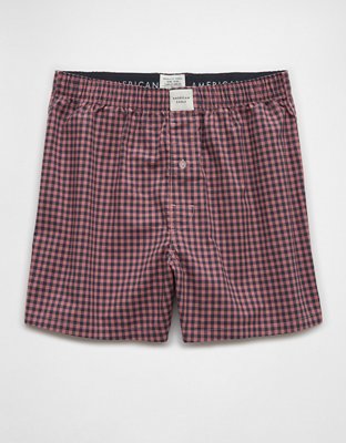 AEO Mens Plaid Stretch Boxer Short
