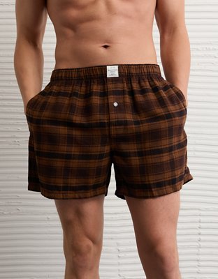 AEO Plaid Stretch Pocket Boxer Short