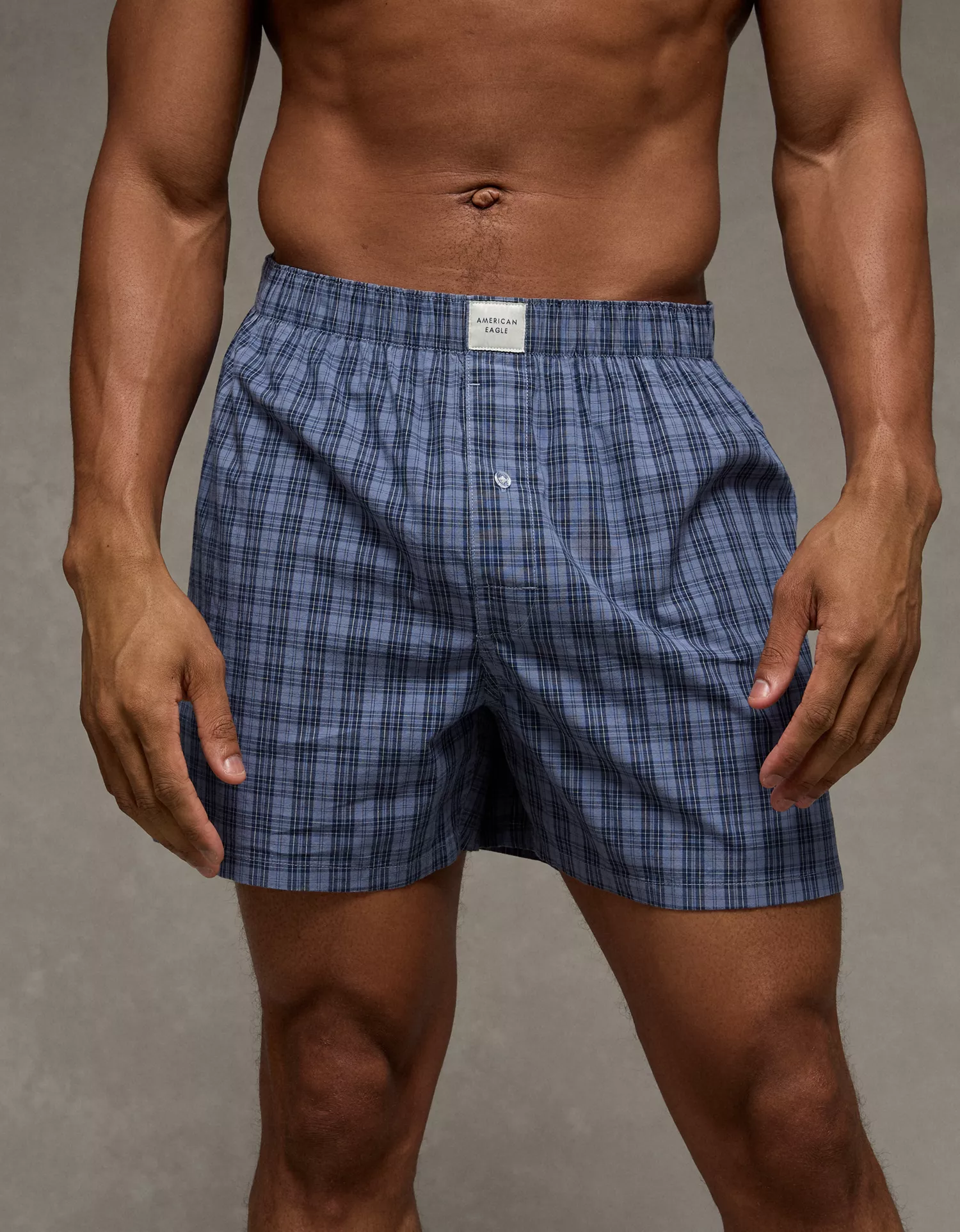 AEO Men's Plaid Stretch Cotton Boxer Short - thumbnail 8
