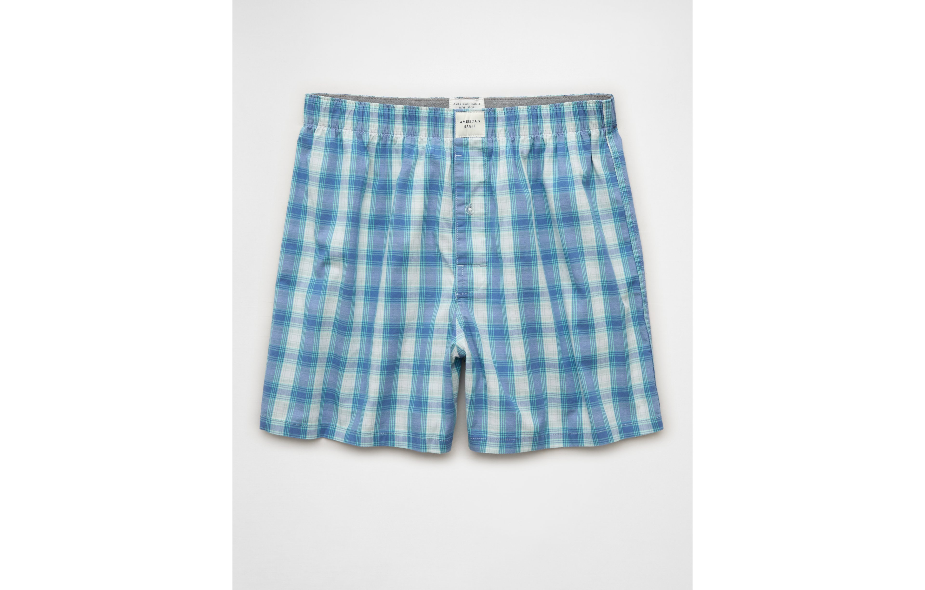 AEO Men's Plaid Stretch Cotton Boxer Short