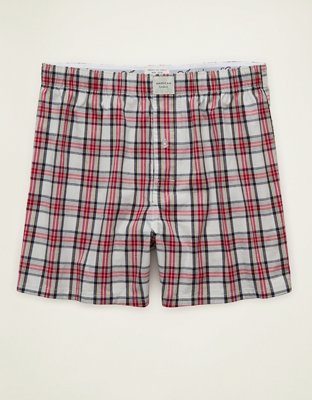 AEO Men's Plaid Stretch Cotton Boxer Short