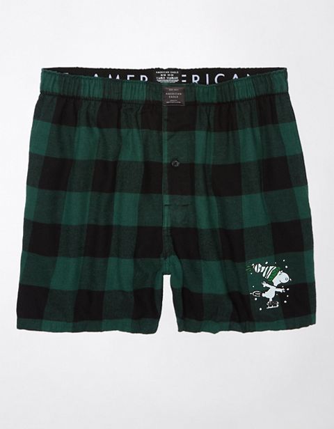 Мужские брюки American Eagle AEO Flannel Snoopy Peanuts Pocket Boxer