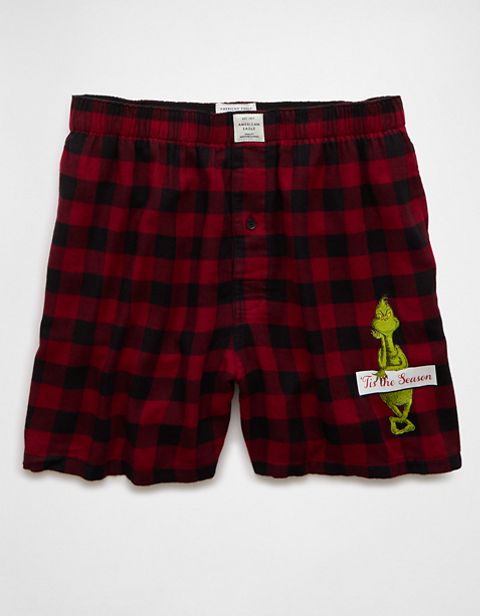 Мужские брюки American Eagle AEO Plaid Grinch Pocket Boxer Short
