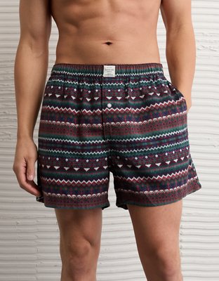 Caleçon boxeur à poche en flanelle motif jacquard AEO