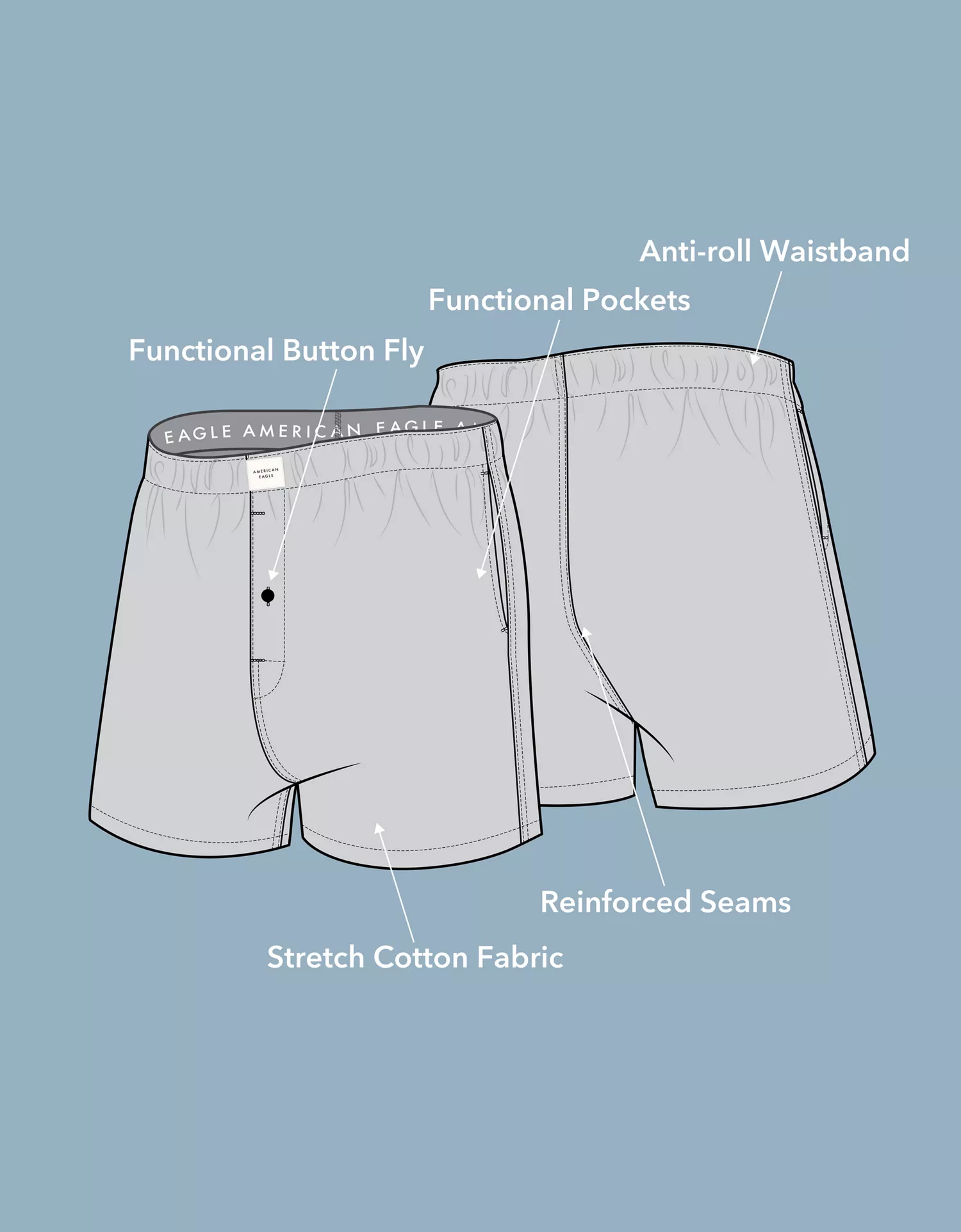 AEO Men's Ford Stretch Cotton Boxer Short - thumbnail 2