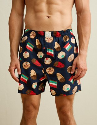 Трусы-боксеры AEO Italian Cookies для мужчин, хлопок-стрейч — American Eagle, цвет: Тёмно-синий — фото 1