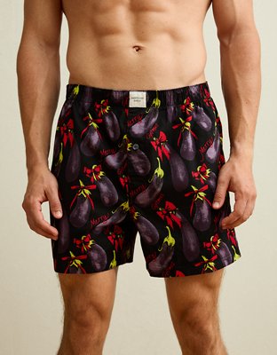 Трусы-боксеры AEO для мужчин, хлопок-стрейч — American Eagle, цвет: Чёрный — фото 1