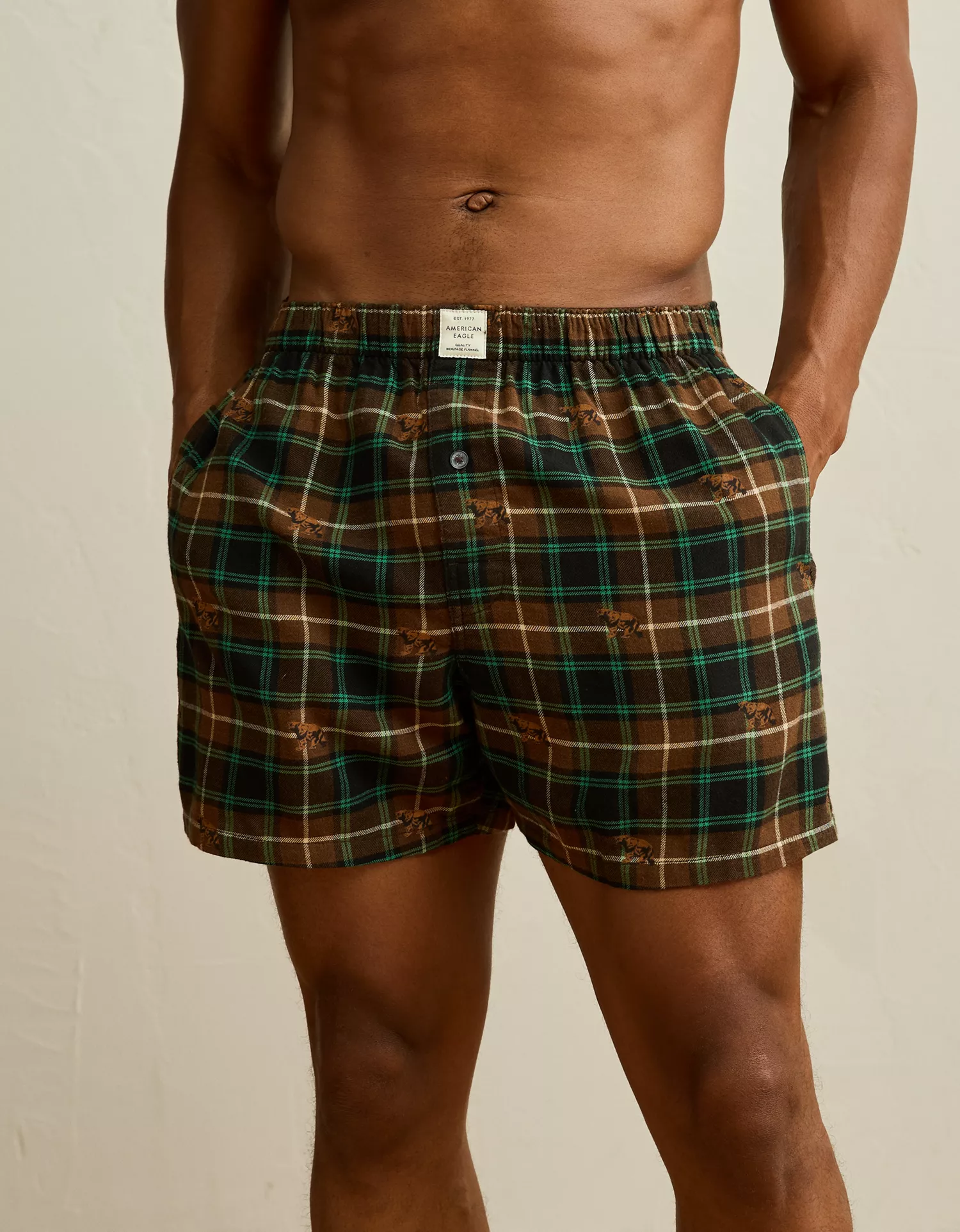AEO Men's Flannel Pocket Boxer Short - thumbnail 6