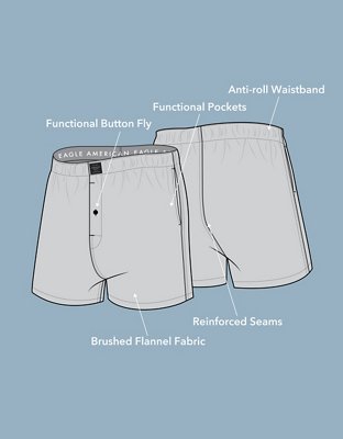 AEO Men's Grinch Flannel Pocket Boxer Short