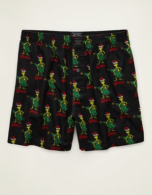 AEO Men's Grinch Flannel Pocket Boxer Short
