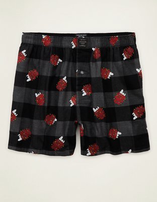 AEO Men's Snoopy Flannel Pocket Boxer Short