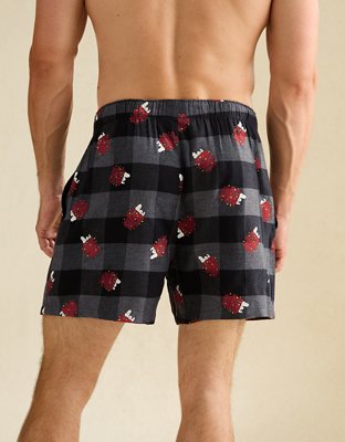 AEO Men's Snoopy Flannel Pocket Boxer Short
