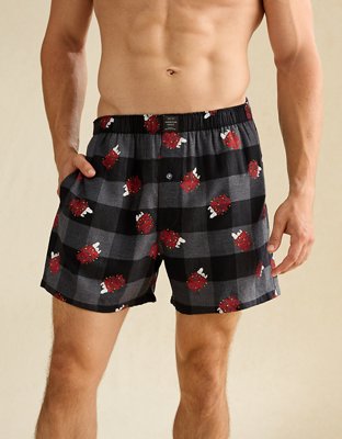 AEO Men's Snoopy Flannel Pocket Boxer Short