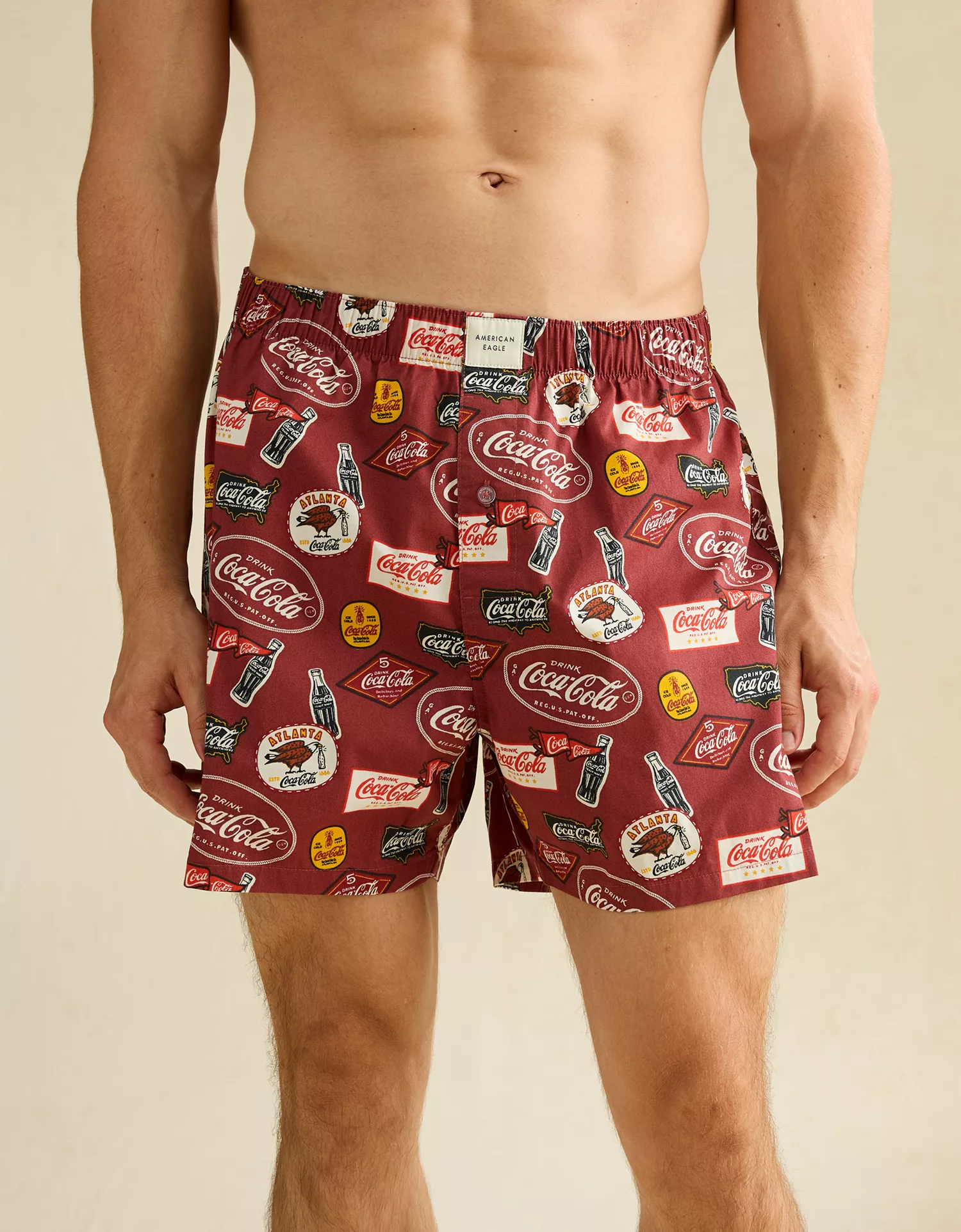 AEO Men's Coca-Cola Stretch Cotton Boxer Short