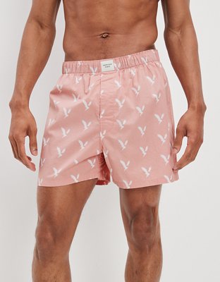 MENS AMERICAN EAGLE HEARTS PINK STRETCH BOXER SHORTS SIZE XL (40/42)