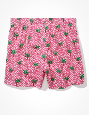 Мужские брюки American Eagle AEO Pink Palms Stretch Boxer Short — фото 4