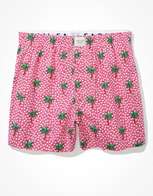 Мужские брюки American Eagle AEO Pink Palms Stretch Boxer Short — фото 3