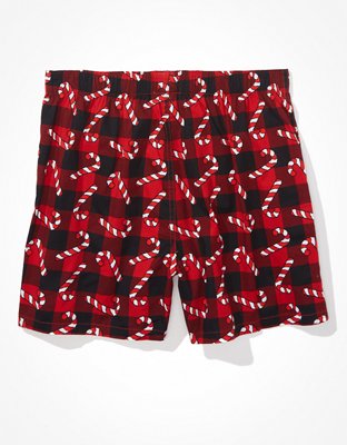 Мужские брюки American Eagle AEO Plaid Candy Canes Stretch Boxer Short — фото 4