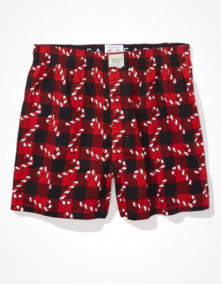 AEO Plaid Candy Canes Stretch Boxer Short