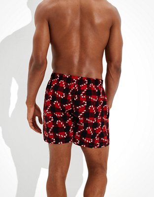 Мужские брюки American Eagle AEO Plaid Candy Canes Stretch Boxer Short — фото 2